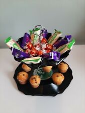 TWO TIER VINYL RECORD CAKE STAND. UNIQUE CHRISTMAS GIFT. FREE UK DELIVERY