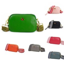 Boutique Real Leather Cute Small Cross Body Shoulder Canvas strap Bronze Bee Bag