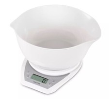 Salter Digital Kitchen Scale Pour Mixing Bowl Aquatronic Add & Weigh White