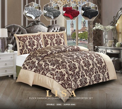 Floral jacquard damask duvet - floral,