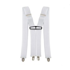Heavy Duty Adjustable Elasticated Mens Suspender Braces with Strong Metal Clips