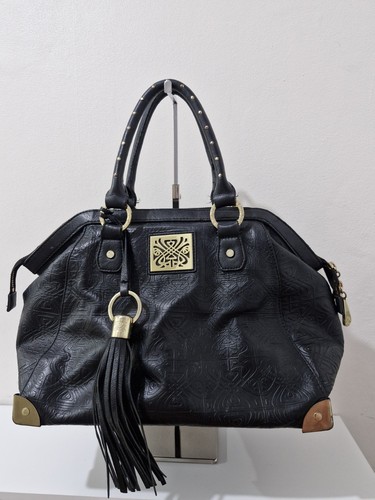 Biba black embossed leather - black,