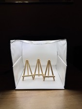 Photo Light Box Photography 30x30cm 120 LED  6 Backdrops & 10 wood display Easel