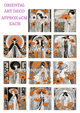 UK PRINTED A4 LASER PRINTED RICE PAPER DESIGN ART DECO ORIENTAL