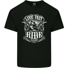Live Fast Ride Motorbike Motorcycle Biker Mens Light Cotton T-Shirt