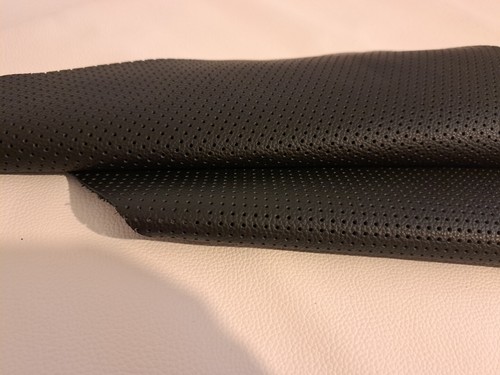 Black perforated genuine - perforated,