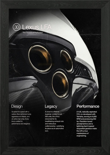 Lexus lfa exhaust framed wall - lfa,