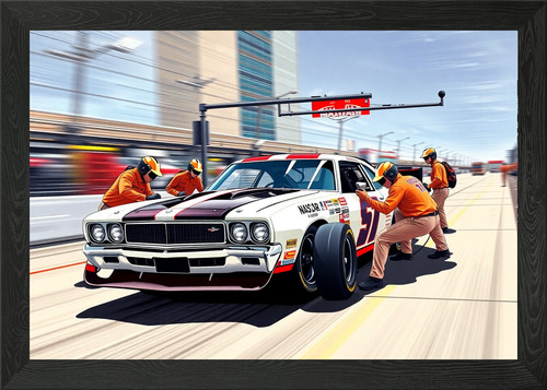 Nascar stock car pit framed - pit,