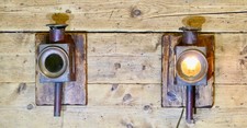 A Superb Pair of Copper and Iron Railway Carriage Lamps