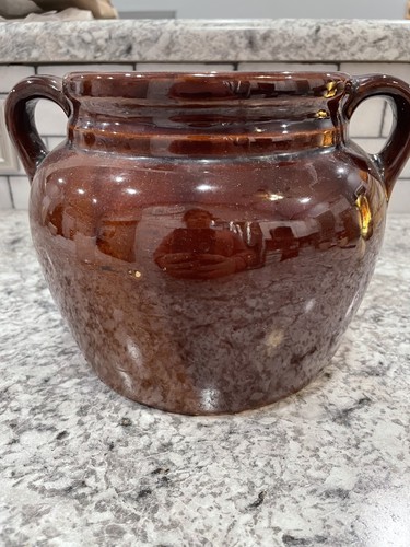 Hull bean pot brown - bean, glaze