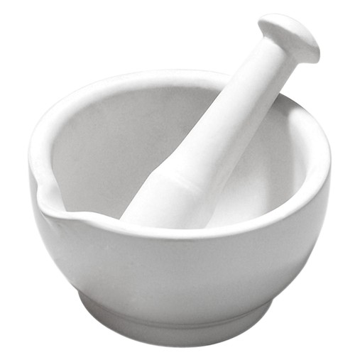 White mortar and pestle - and, set