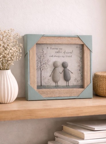 Best friend framed pebble art - pebble,