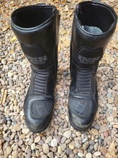 Used IXS Madox Black Leather/Gortex  Motorcycle Boots. Euro Size 43.