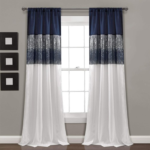 Set navy blue white sequin - set,