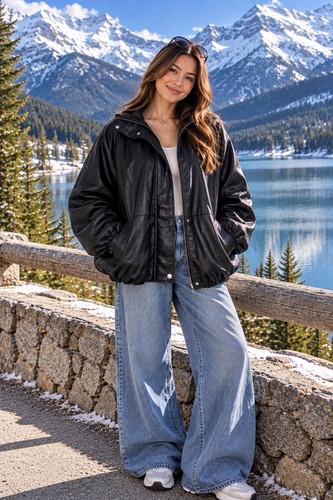 Zara black oversized bomber - zara,