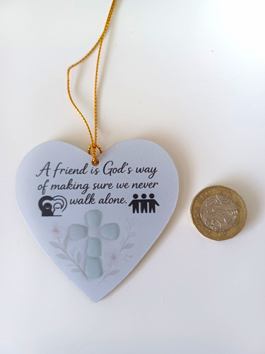 White heart hanging - white,