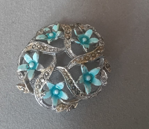 Vintage forget not enamel - forget-me-not,