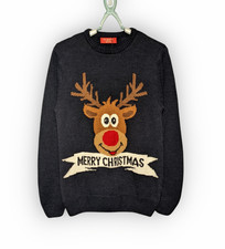 Christmas Jumper Blue Reindeer