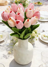 Premium Real Touch Pink Tulips