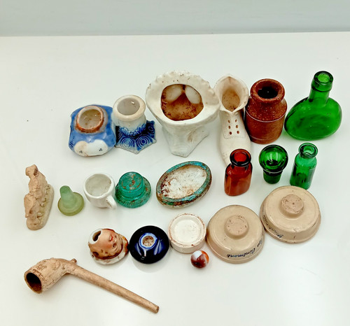 Antique mudlarking finds - antique,