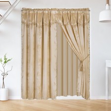 Faux Silk Window Curtain Set