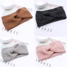 Wool Crochet Bow Twist Knitted Headband Womens Elastic Ear Warmer Hairband