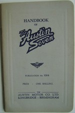 Austin Seven 7 original Handbook 1935 Ruby Tourer Pearl Nippy Pub. No. 1316