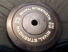 Single 25kg Olympic Bumper Plate, Rival Strength branded