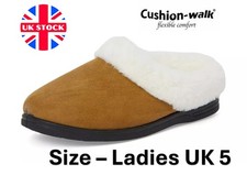 Slippers Ladies Womens Slip On Fleece Lined SIZE 5 Non Slip Sole Open Comfort