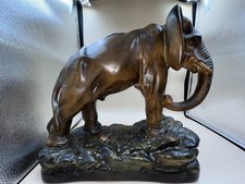 Large Chalkware Elephant Art