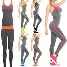 Ladies Gym Wear Sets Womens Leggings Vest Top Sports Fitness Workout Yoga Suits
