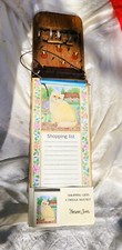 Vintage Wooden Memo Pad & Pencil Message Board Shopping List Fridge Magnet