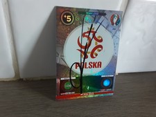 POLAND - ROBERT LEWANDOWSKI Hand Signed Poland Badge Euro 16 Football trade card