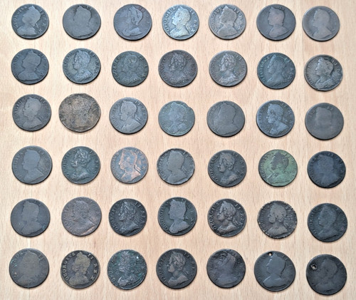 Lot george half penny coins - lot,