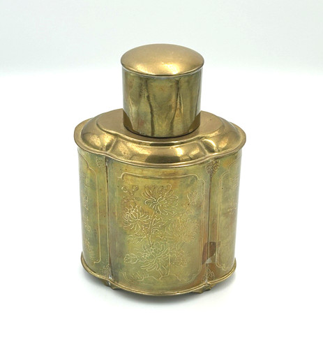 Vintage brass tea caddy - vintage,