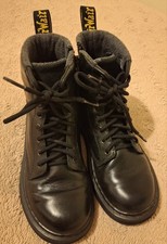 Dr Martens Girls Black Leather Lace-up and Zip Closure Boots Size UK 1 EUR 33