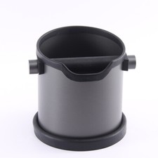 KNOCK BOX BLACK COFFEE BARISTA BIN ROUND SHAPE ESPRESSO GRIND WASTE TAMPER BIN