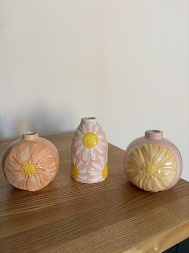 Three ceramic bud vases reed - three,