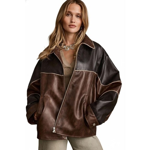 Women real leather jacket - women's,