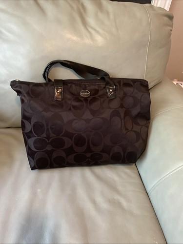 Coach large nylon black - coach, logo