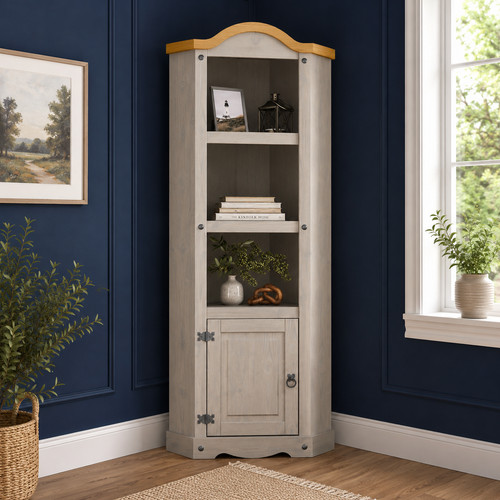 Corona corner bookcase grey - corona,