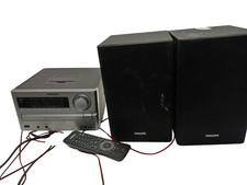 Philips DCB2020 Stereo With Speakers Sound Audio Equipment Turns On Silver/Black