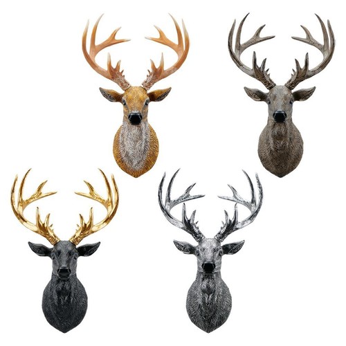 Faux deer head statue - deer,