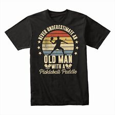 Never Underestimate an Old Man with a Pickleball Paddle T-Shirt, Funny Gift
