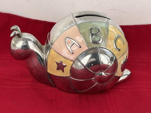 Vtg silver plated snail - 6”,