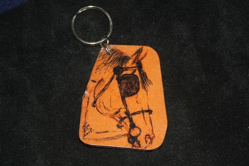 Handmade leather keyring - , with