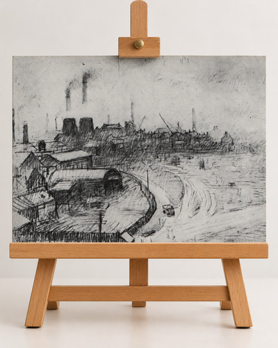 Lowry pencil drawing view - pencil,