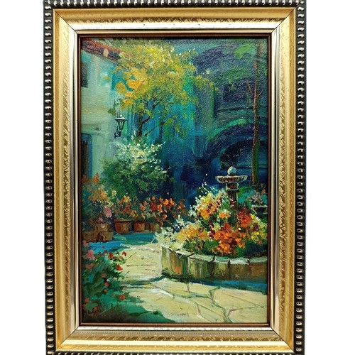 Italian courtyard garden - courtyard,