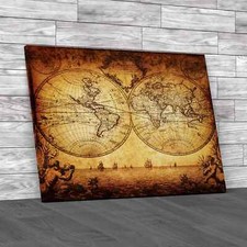 Vintage Map Of The World 1733