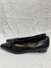 RIVA BALLERINAS Black Leather Bow  Elegant Women Shoes Event Casual UK 4 CG F18